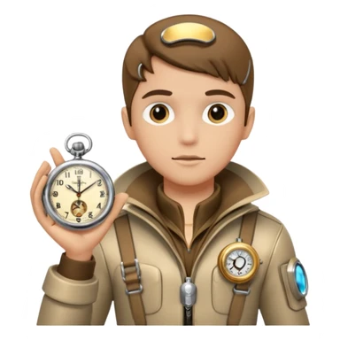 future Explorer with futuristic pocket watch sticker