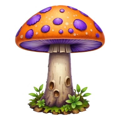 wild colorful mushroom growing on tree sticker