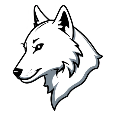 wolf head in profile view, side view of wolf face sticker