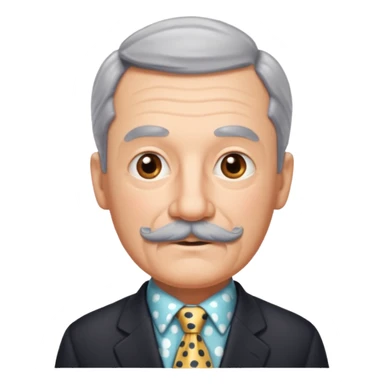 Grandpa with gray mustache & polka-dot tie sticker