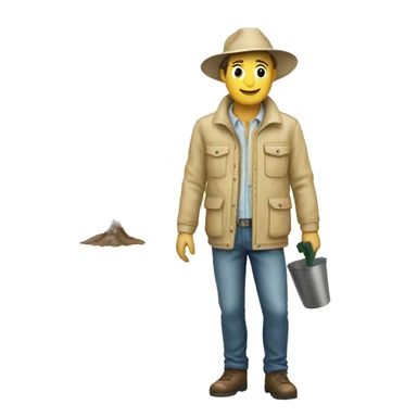 gardener beige jacket trees germany sticker