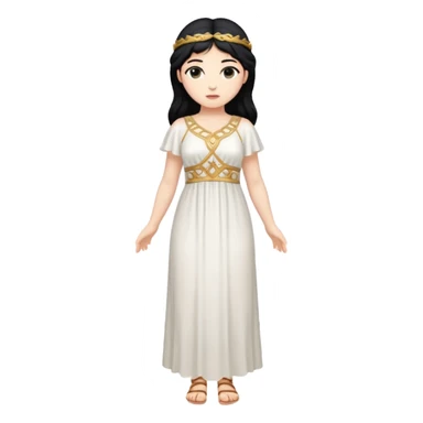 greek goddess black hair full length sticker