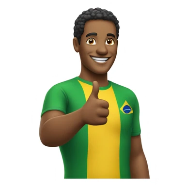 Smiling Brazilian man showing thumbs up  sticker