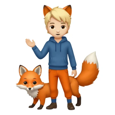 Pequeno Príncipe de corpo inteiro e a raposa sticker