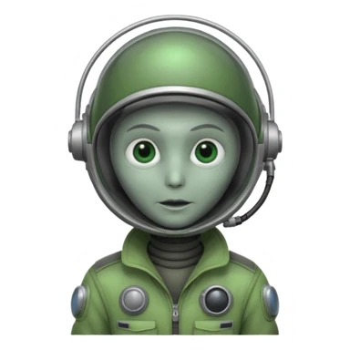 Alein pilot with antenna head  sticker