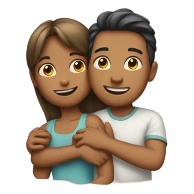 Boy and girl hugging sticker
