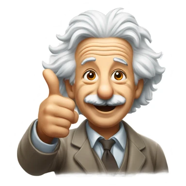 Albert Einstein gives a thumbs up sticker