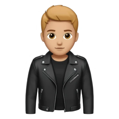 Black leather jacket with black shirt  sticker