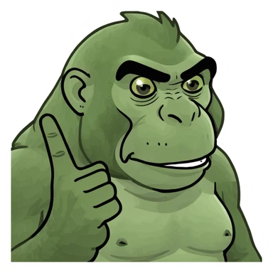 gorilla with middle finger sticker