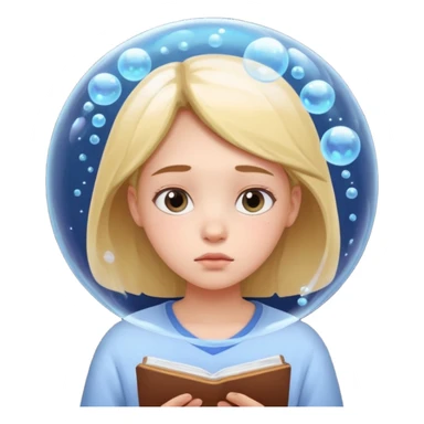 determined shy girl who is dreaming of 100% on her exam (in a dream bubble) sticker