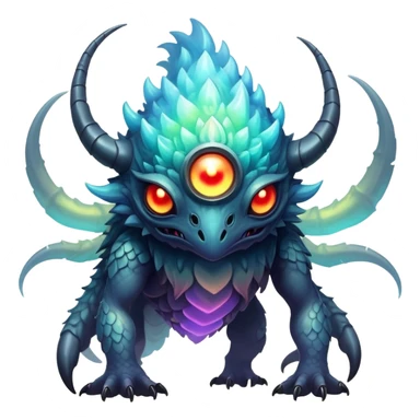 Apocalyptic dystopian foggy steamy iridescent aesthetic-scenery-Fakémon-creature sticker