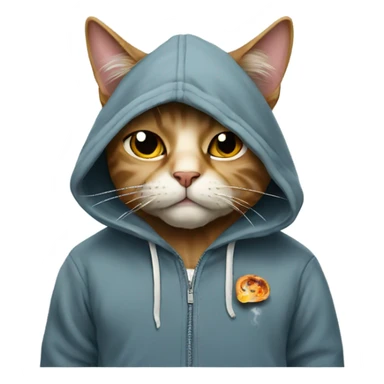 Cat in a hoodie smoking a cigar sticker