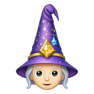 wizard's brain with wizard hat and sparkles sticker
