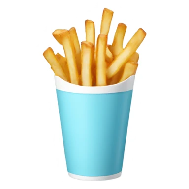 Fries and a shake in a light blue cup sticker