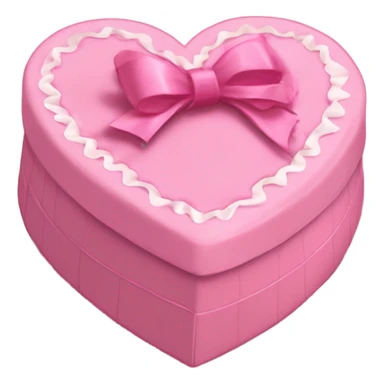 frilly pink heart-shaped box of chocolates with a bow sticker