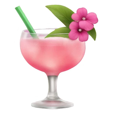 Cocktail with pink flowers sticker