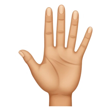 Three fingers up of a beige hand sticker