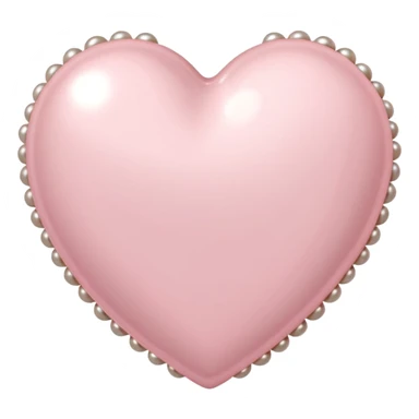 Pale pink heart with pale pink pearls around it  sticker