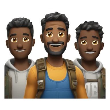 Three guys playing Fortnite  sticker