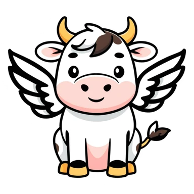A flying cow with Wings Named „maxim“ sticker