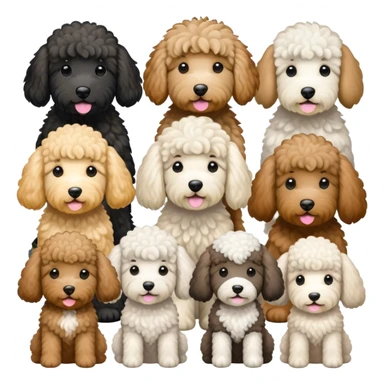 Large gray sheepadoodle and a goldendoodle  sticker