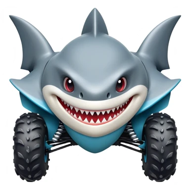 atv quad banshee front with a smile shark sticker