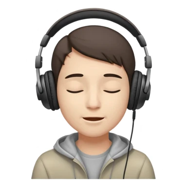 someone listing to music using headphones and closed his eyes and he is full of enjoyment sticker