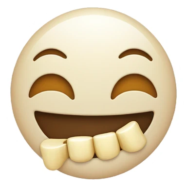 Smiling emoji with bone sticking in its mouth  sticker