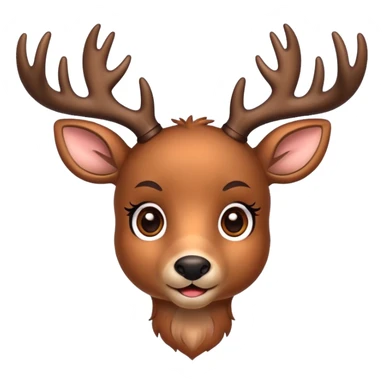 cute deer with antlers sticker