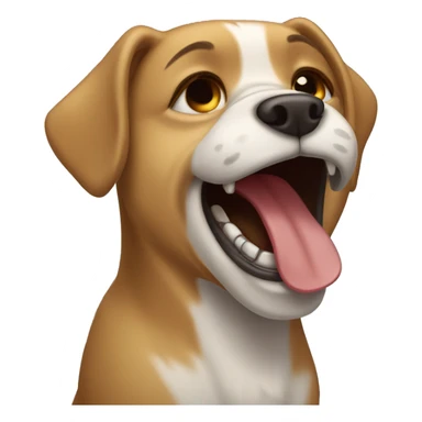 Dog laughing crying emoji sticker