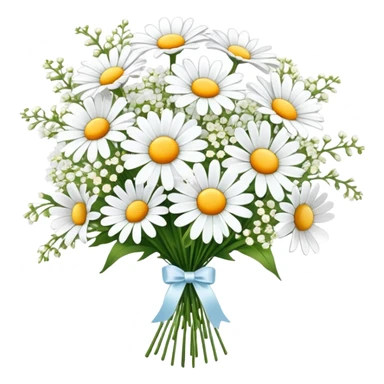 daisy and babies breath bouquet  sticker