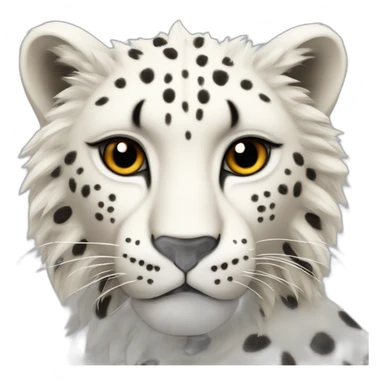 white cheetah with a black lion mane of wool sticker