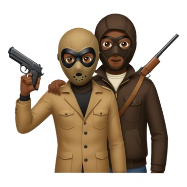 Chicago savage standing over his opposition pointing his gun and put one of those old 1970 burglary shisty mask sticker