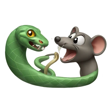 a rat talks to a snake sticker