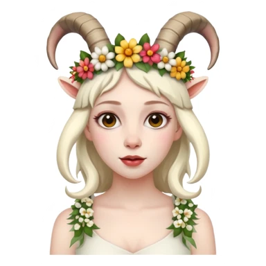 woman with goat horn sticker