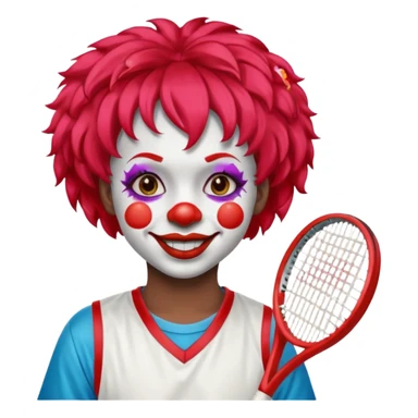 tennis player black clown child sticker