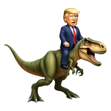 Donald trump riding a T. rex  sticker