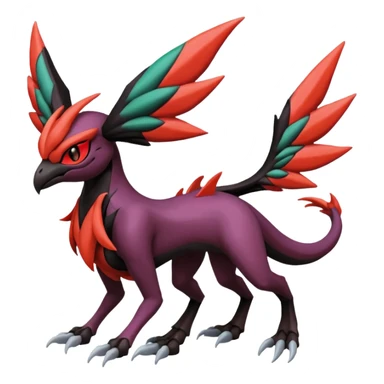 Meloetta-Yveltal-Darkrai-Noivern-Pokémon-Fakémon-creature sticker