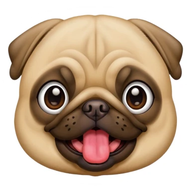 Pug with the tongue out sticker