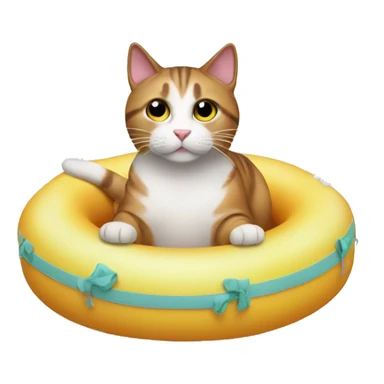 cat on floatie sticker