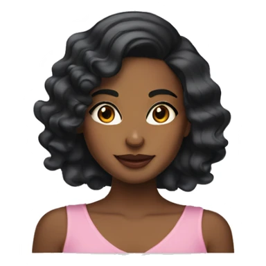 brownskin girl with side part body wave black hair and lash sticker