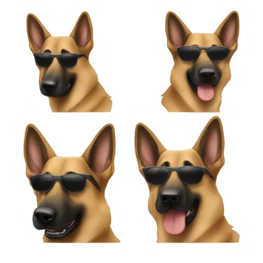 German shepherd with sunglasses sticker