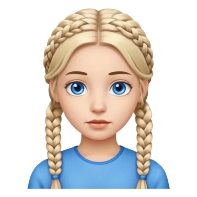 Girl with twin braids sticker
