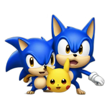 Sonic the hedgehog and picachu sticker