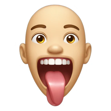 tongue to the roof of mouth, open mouth, defined jawline sticker