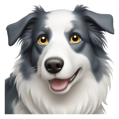 white blond border collie with dots and blue eyes sticker