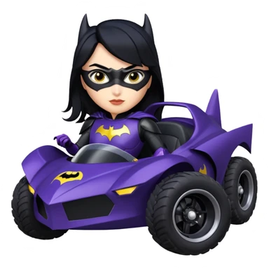 1:14 scale racing sexy fitted Batgirl’s buxom attractively armored midnight-colored tight outfit tv series style dark knight stealthy accurate sporty safe plush deluxe off-road pursuit drifting prototype car (black hair, driving aggressively) rally vehicle  sticker