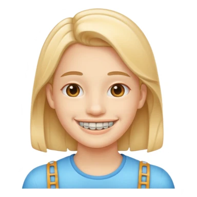 Smiling with braces sticker