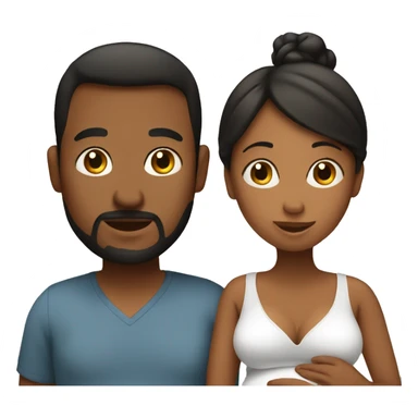 A pregnant woman with her husband  sticker