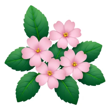 Aesthetic flowers and plants growing from the ground in colours of soft pink matching the deep green leaves (to describe/match with the word flourish) more of a wild bush or vine  sticker